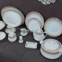 سرویس ۵۴ پارچه طلایی مرجان کاملا نو