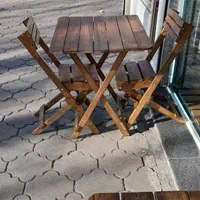 میز و صندلی چوبی ۷۰ در ۸۰ ملیکا تاشو چوب روسی