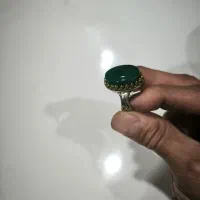 دو عدد انگشتر عقیق سبز و شجر