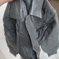 کاپشن اصل چرمی طبیعی مشکی درحد نو|لباس|زنجان, |دیوار