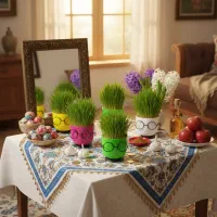 گلدان پلاستیکی سبزه نارج عید