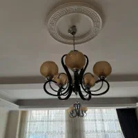 لوستر چوب پنج شاخه|لوستر و چراغ آویز|کرج, شهرک جهان‌نما|دیوار