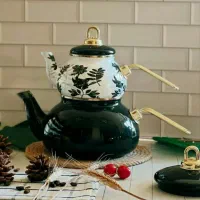 کتری قوری لعابی طرح سنگی ماربل مدلهاو رنگهای متنوع|قوری، کتری، قهوه‌ساز دستی|تهران, شوش (باغ آذری)|دیوار
