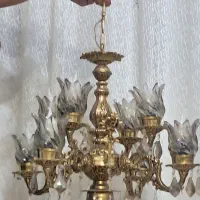 لوستر ودیوراکوب زیبا برنجی اصل|لوستر و چراغ آویز|شاندیز, |دیوار