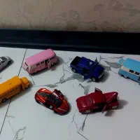 شش عدد ماکت ماشین اتومبیل شورلت اتوبوس لامبورگینی