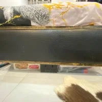 تخت خواب چرم و چوب و فرفورژه خیلی محکم در حد نو|تخت و سرویس خواب|تهران, چیتگر شمالی|دیوار