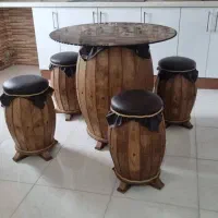 میز ناهار خوری ۴نفره تم بشکه ای