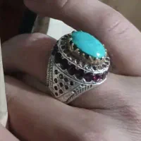 انگشتر فیروزه نیشابور صاف مخراجکاری استاد چزگی