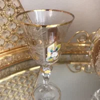 تنگ و سه تا گیلاس خوری طلا گوب اصل دست ساز قدیمی|کلکسیون اشیاء عتیقه|تهران, سلسبیل جنوبی|دیوار