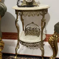 میز تلفن برنز با تلفن باهم