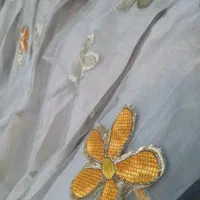 پرده حریر گلدار|پرده، رانر، رومیزی|تهران, خزانه|دیوار