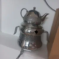 سماور گازی ۶ لیتری استیل با قوری چینی