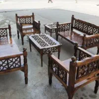 تخت سنتی مبل ۷نفره رنگ شده براق ضد آب