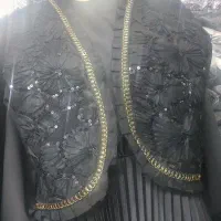 کت تک پولک دوزی کراپ آستین کلوش