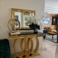 آینه کنسول طلایی استیل اصل وارداتی
