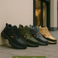 نیم‌بوت مردانه مشکی چرم کبالت مدل JAX