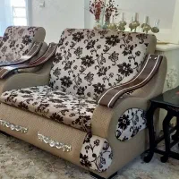راحتی کرم قهوه ای میزجلومبلی و۲عددمیزکوچک