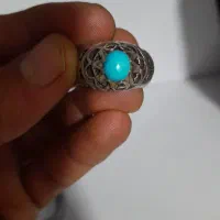 انگشتر نقره فیروزه نیشابور اصل دست ساز قدیمی|جواهرات|قم, شهرک مهدیه (مدرس)|دیوار