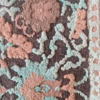 فرش ۴متری متن قهوهای گل سبز