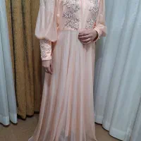 لباس مجلسی حریر گلبهی