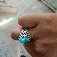 انگشتر کله قندی فیروزه با رکاب دست ساز نقره|جواهرات|نیشابور, ابراهیم ادهم|دیوار