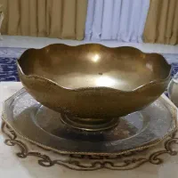 کاسه بشقاب برنجی (زیرورو) سایز بزرگ کلکسیونی