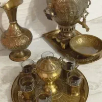 ست کامل سماور ذغالی آنتیک طرح هخامنشی