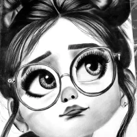 طراحی چهره سیاه قلم