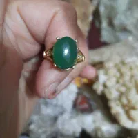 انگشتر زنانه با سنگ عقیق سبز