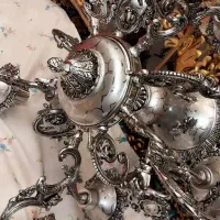 یک عدد لوستر تمام برنز ده شعله نو با طراحی زیبا|لوستر و چراغ آویز|همدان, |دیوار