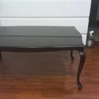 میز شش نفره چوب راش با شیشه ۶ میل برنز