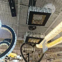 لوستر۱۰شاخه ده شعله دورینگ دار قطعه کامل برنج ۴۹