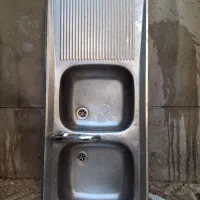 سینک دوقلو استیل|آب‌چکان و نظم‌دهنده ظروف|تهران, شهرک ولیعصر جنوبی|دیوار