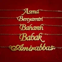 انواع گردنبند استیل اسم دختر و پسر کادویی شیک