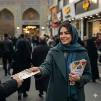 خانم برای پخش تراکت