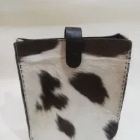 کیف پول و کیف کارتی دست‌دوز از پوست گاو طبیعی