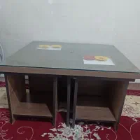 مبل ۷ نفره  قهوه ای همراه عسلی|مبلمان خانگی و میز عسلی|تاکستان, |دیوار