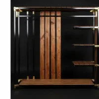 جاکفشی مدرن مشکی طلایی رگال لباس