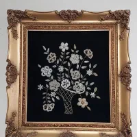 تابلو چوبی سرمه دوزی و سنگدوزی