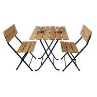 میز و صندلی چوبی دو نفره