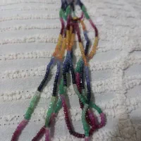 گردنبند ریسه سنگهای اصل فاخر زمرد و یاقوت