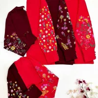 بلوز یلدایی نخ پنبه اعلا استین چاپ پفکی