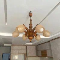 لوستر ۶شعله چوبی