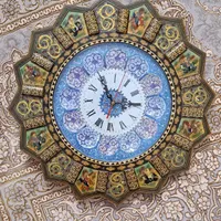 ساعت دیواری خاتم کاری و مینا کاری اصفهان طرح شکار
