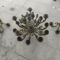 لوستر دو طبقه ۲۲شاخه تمام برنز|لوستر و چراغ آویز|تهران, شهرک ابوذر|دیوار