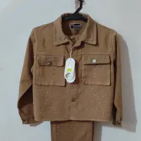 کت و شلوار نگین دار کتان