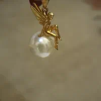 پلاک فرشته طلا نو با گوی مروارید