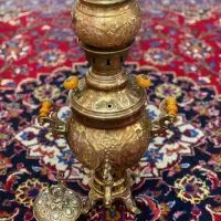 سماور و قوری و قندان برنجی