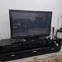 پرده و زیر تلویزیون در حد نو