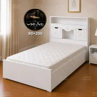 تخت تکنفره یک نفره مدل باکس گلی صنایع رویال چوب